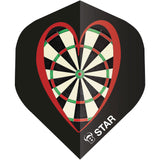 *BULL'S B-Star Dart Flights - 100 Micron - A-Std - Dartboard Heart
