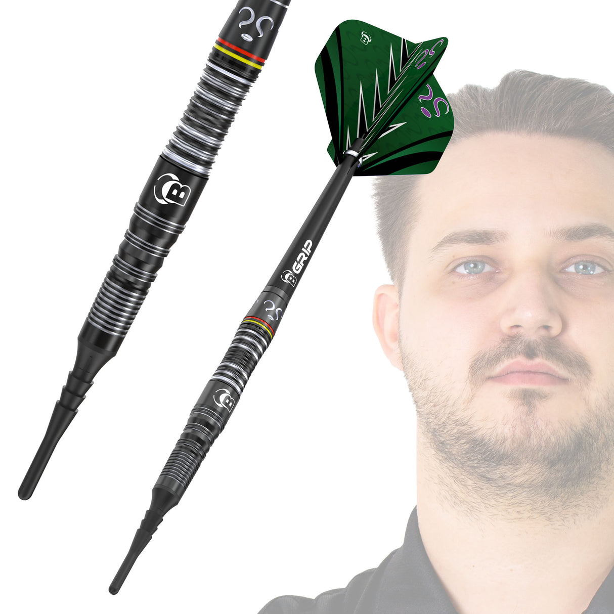 BULL'S Brian Raman Darts - Soft Tip - 90% Tungsten - Black Titanium