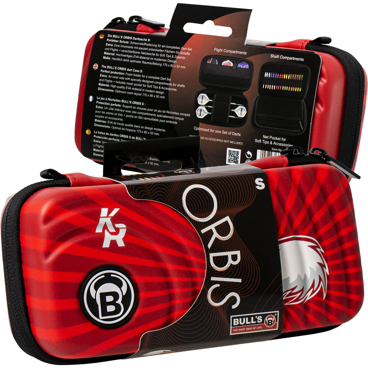 BULL'S Orbis Dart Case - S - Strong EVA - Red - Krzysztof Ratajski - Polish Eagle