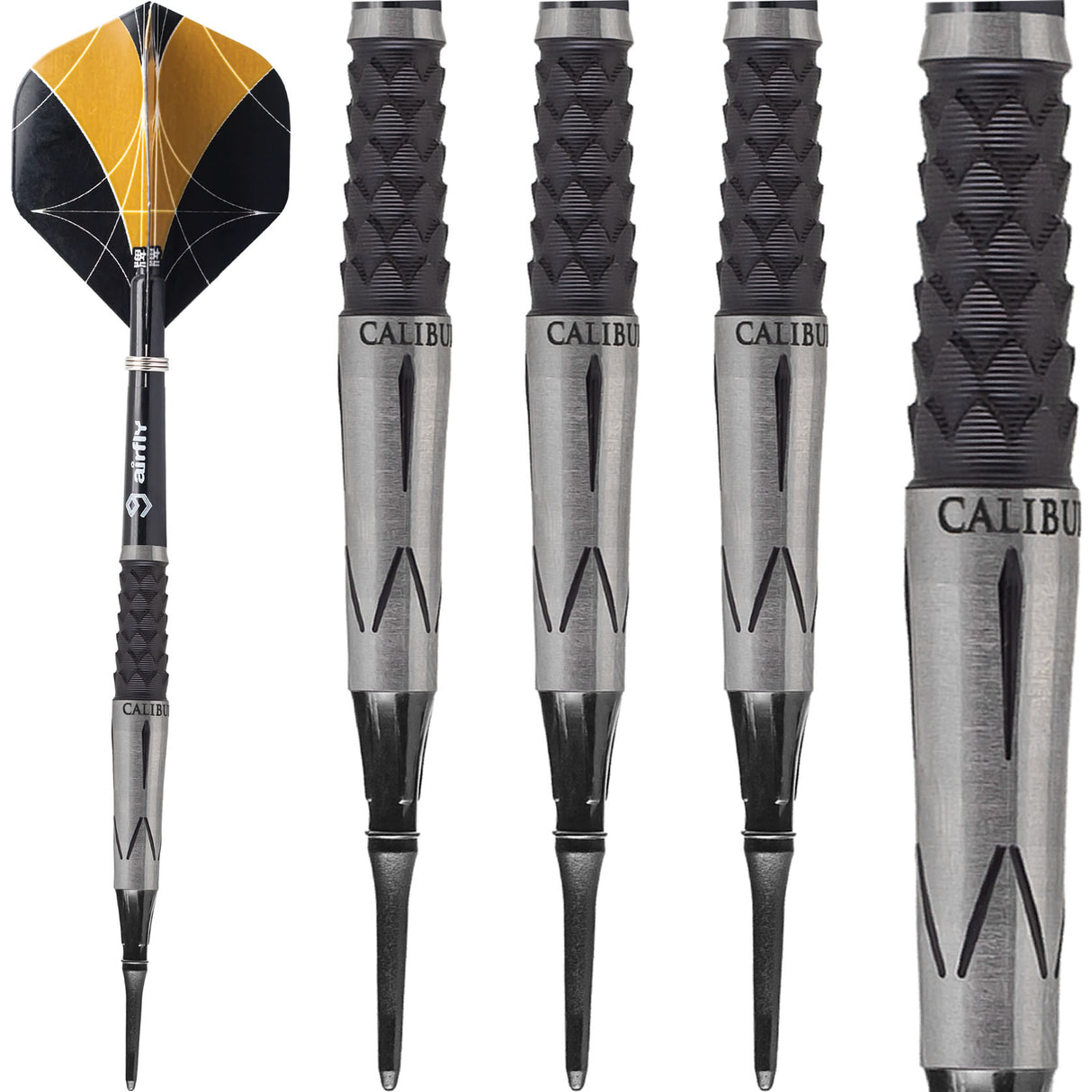 *Caliburn Player Darts - Soft Tip - 95% - Black Titanium - Mamba