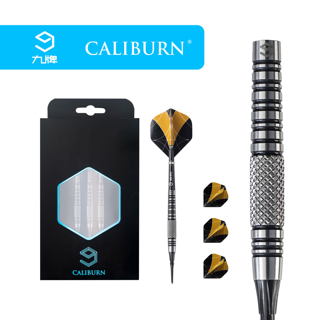 Caliburn Marshal Air Darts - Soft Tip - 90% - M1 - Black