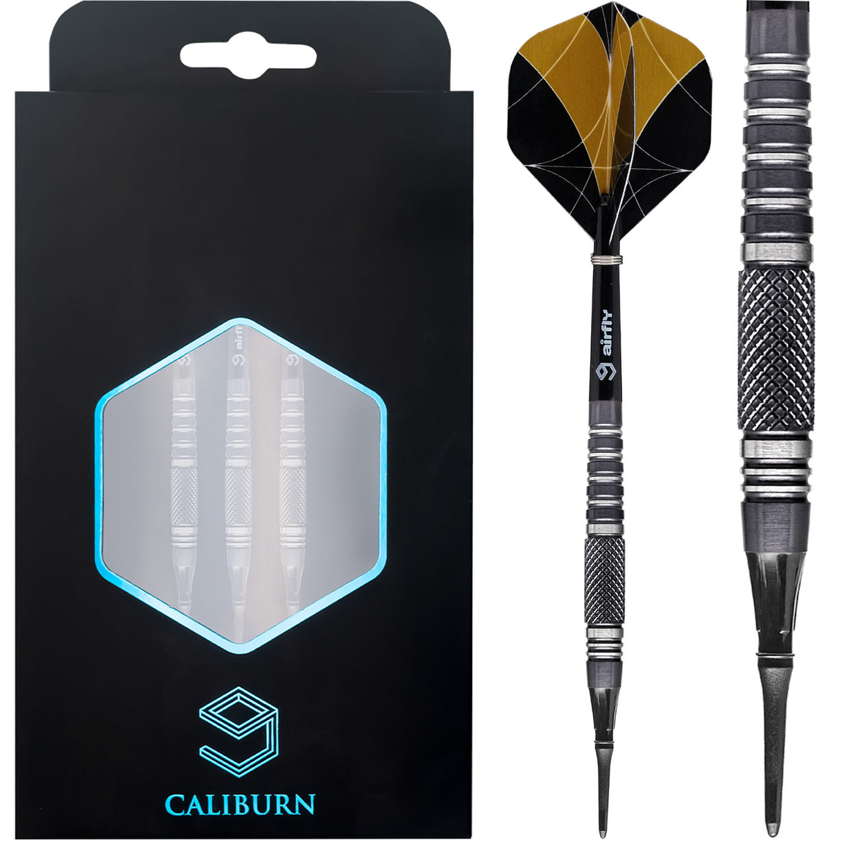 *Caliburn Marshal Darts - Soft Tip - 90% - M1 - Black Titanium