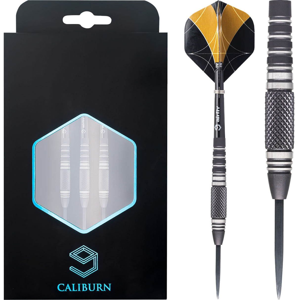 *Caliburn Marshal Darts - Steel Tip - 90% - M1 - Black Titanium