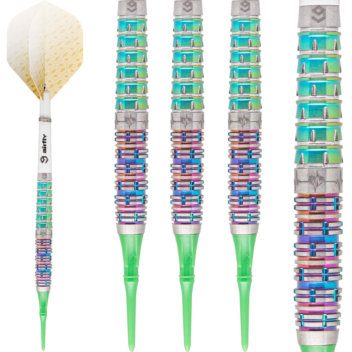 Caliburn Player Darts - Soft Tip - 95% - Rainbow Coating - Raine