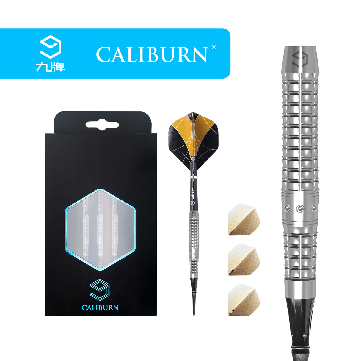 *Caliburn The Key Darts - Soft Tip - 90% - K3 - Natural