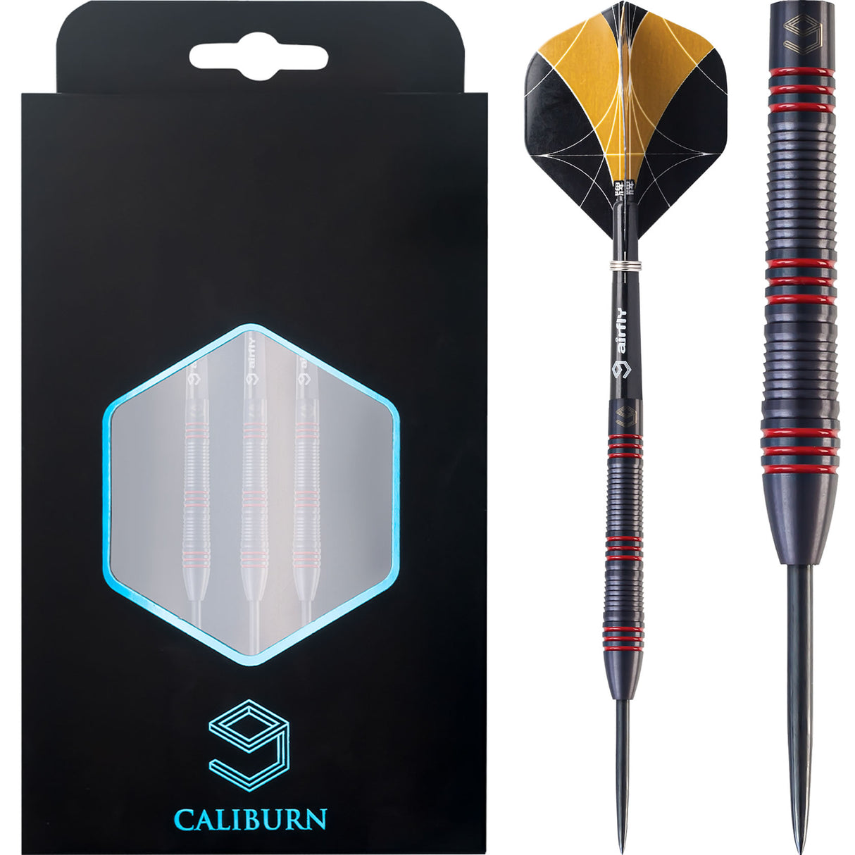 *Caliburn The Rock Darts - Steel Tip - 90% - Black & Red