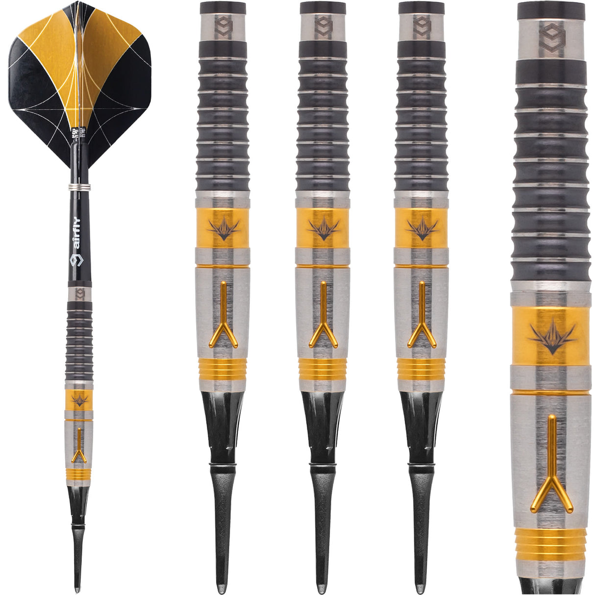 Caliburn Y Darts - Soft Tip - 90% - Black & Gold - 20g