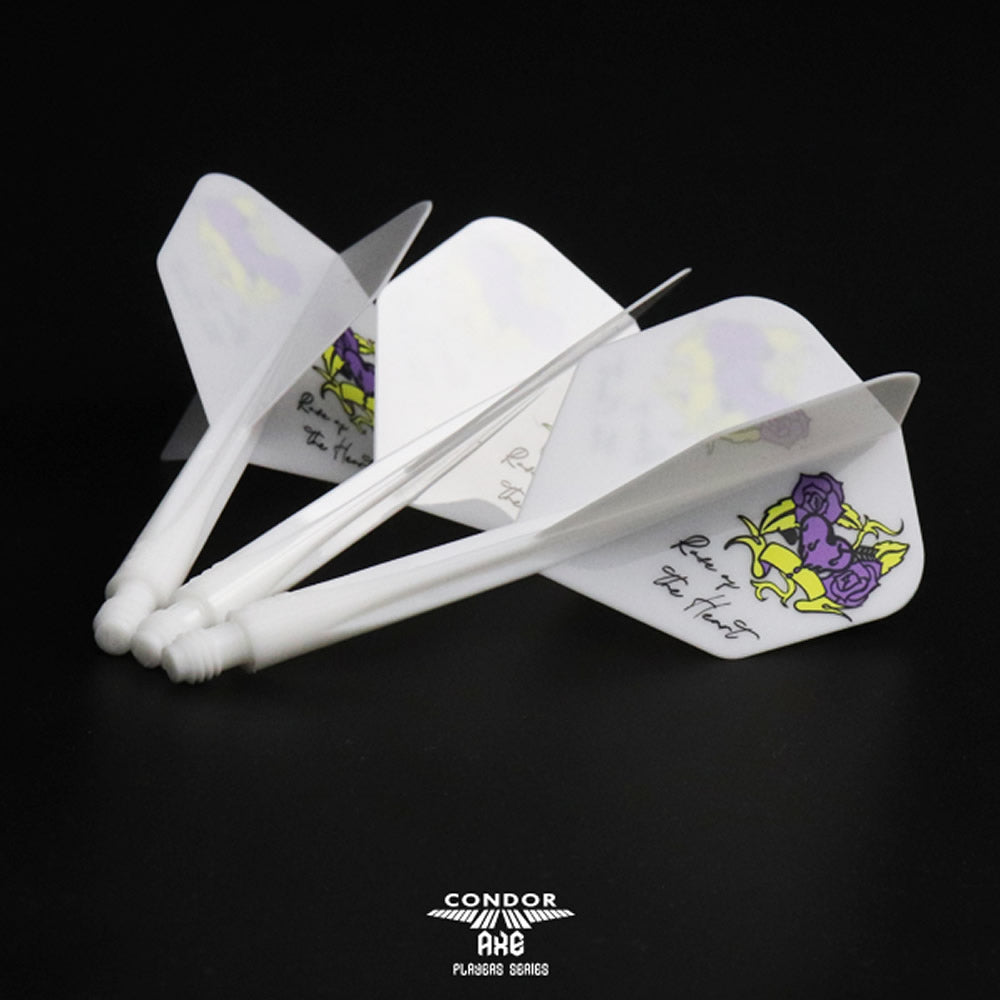 *Condor AXE Player Series Dart Flights - Natsumi Iwata - Heart of Gold - Small - White