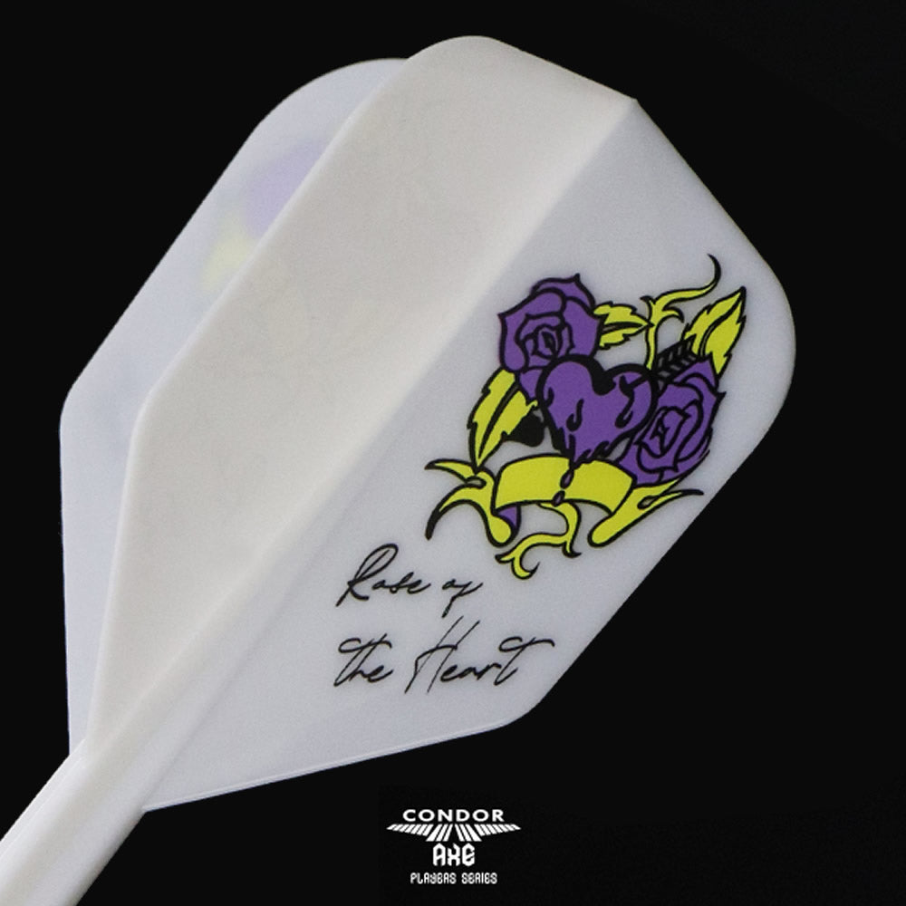 *Condor AXE Player Series Dart Flights - Natsumi Iwata - Heart of Gold - Small - White