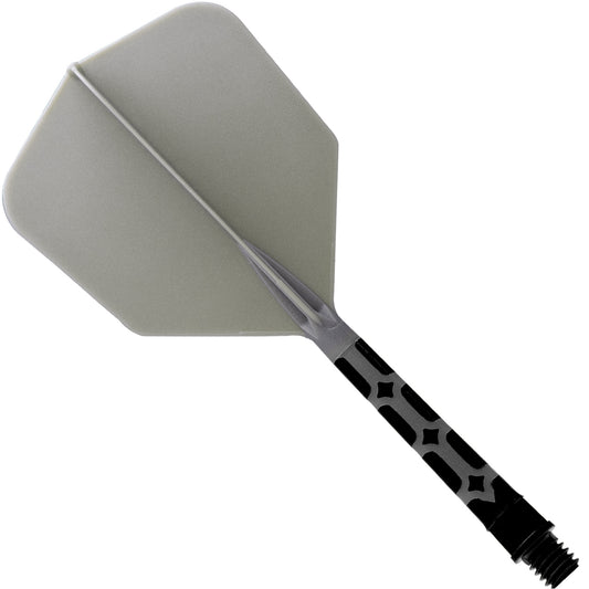 Cuesoul Rost T19 Integrated Dart Shaft and Flights - Big Wing - Black with Grey Flight