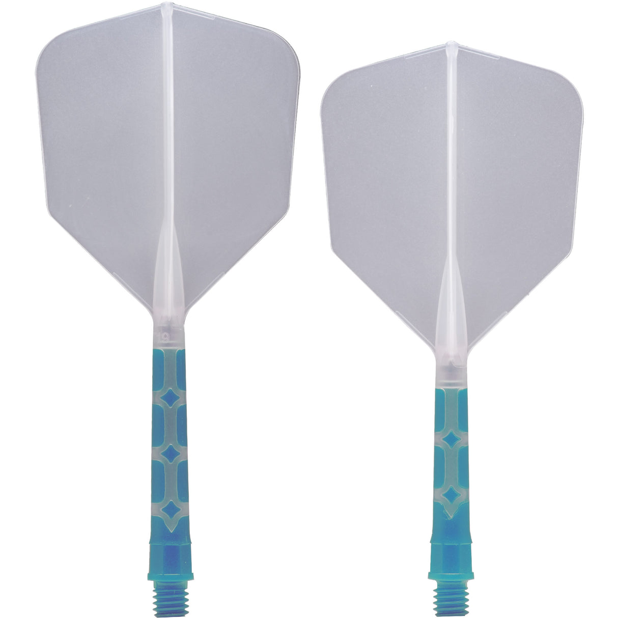 Cuesoul Rost T19 Integrated Dart Shaft and Flights - Big Wing - Sky Blue with Clear Flight