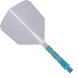 Cuesoul Rost T19 Integrated Dart Shaft and Flights - Big Wing - Sky Blue with Clear Flight