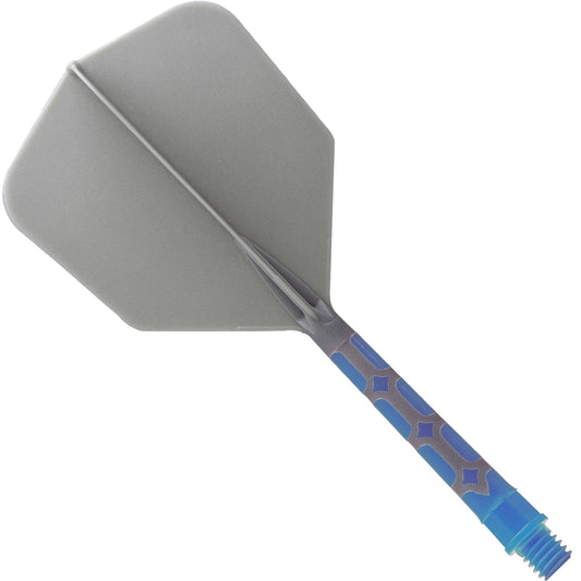Cuesoul Rost T19 Integrated Dart Shaft and Flights - Big Wing - Sky Blue with Grey Flight