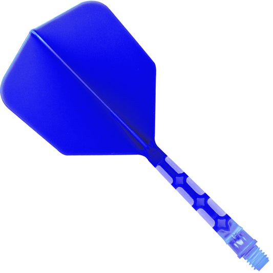 Cuesoul Rost T19 Integrated Dart Shaft and Flights - Big Wing - Clear with Blue Flight