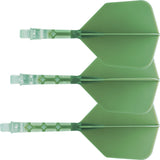 Cuesoul Rost T19 Integrated Dart Shaft and Flights - Big Wing - Clear with Green Flight