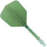 Cuesoul Rost T19 Integrated Dart Shaft and Flights - Big Wing - Clear with Green Flight