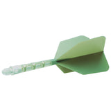 Cuesoul Rost T19 Integrated Dart Shaft and Flights - Big Wing - Clear with Green Flight