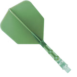 Cuesoul Rost T19 Integrated Dart Shaft and Flights - Big Wing - Clear with Green Flight