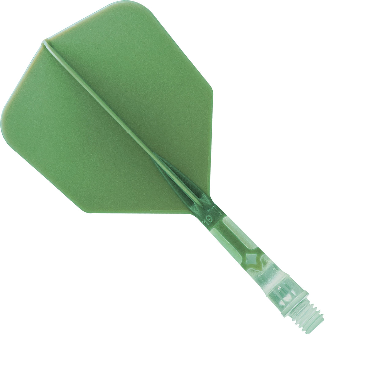 Cuesoul Rost T19 Integrated Dart Shaft and Flights - Big Wing - Clear with Green Flight