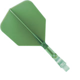 Cuesoul Rost T19 Integrated Dart Shaft and Flights - Big Wing - Clear with Green Flight