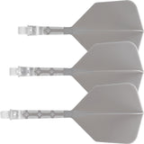 Cuesoul Rost T19 Integrated Dart Shaft and Flights - Big Wing - Clear with Grey Flight