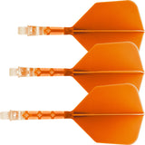 *Cuesoul Rost T19 Integrated Dart Shaft and Flights - Big Wing - Clear with Orange Flight