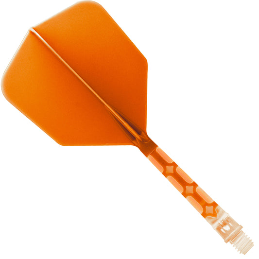 Cuesoul Rost T19 Integrated Dart Shaft and Flights - Big Wing - Clear with Orange Flight