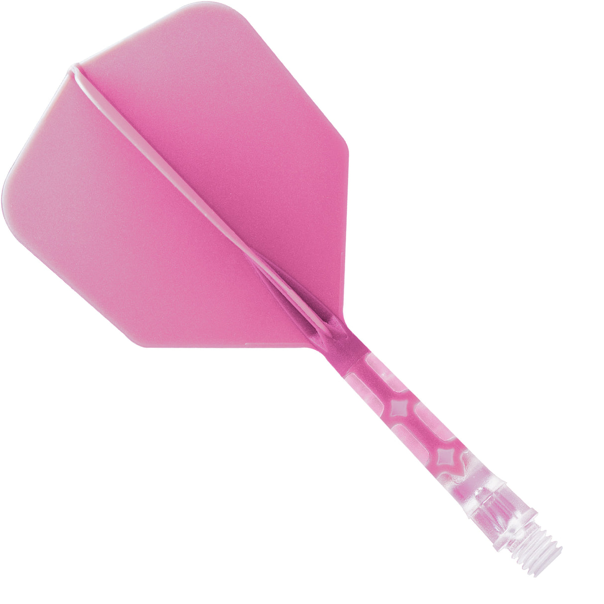 Cuesoul Rost T19 Integrated Dart Shaft and Flights - Big Wing - Clear with Pink Flight