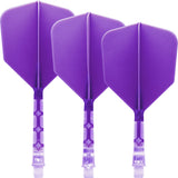 Cuesoul Rost T19 Integrated Dart Shaft and Flights - Big Wing - Clear with Purple Flight