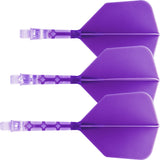 Cuesoul Rost T19 Integrated Dart Shaft and Flights - Big Wing - Clear with Purple Flight