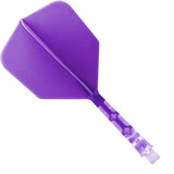 Cuesoul Rost T19 Integrated Dart Shaft and Flights - Big Wing - Clear with Purple Flight