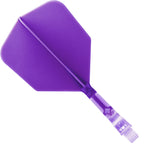 Cuesoul Rost T19 Integrated Dart Shaft and Flights - Big Wing - Clear with Purple Flight