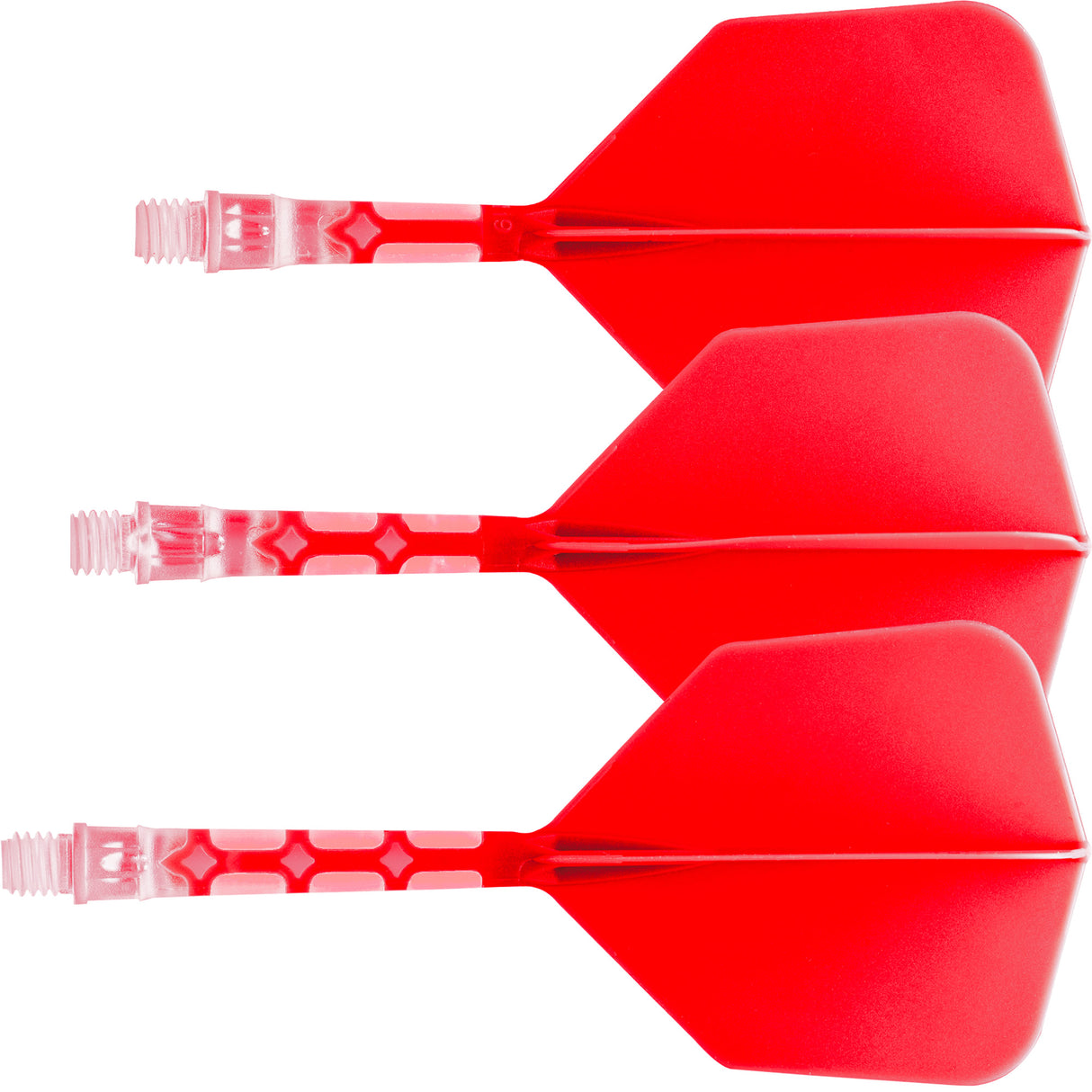 Cuesoul Rost T19 Integrated Dart Shaft and Flights - Big Wing - Clear with Red Flight