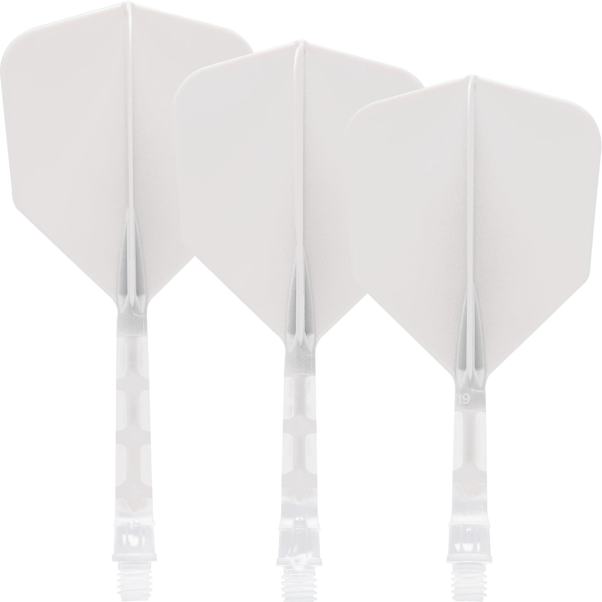 *Cuesoul Rost T19 Integrated Dart Shaft and Flights - Big Wing - Clear with White Flight