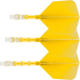 Cuesoul Rost T19 Integrated Dart Shaft and Flights - Big Wing - Clear with Yellow Flight