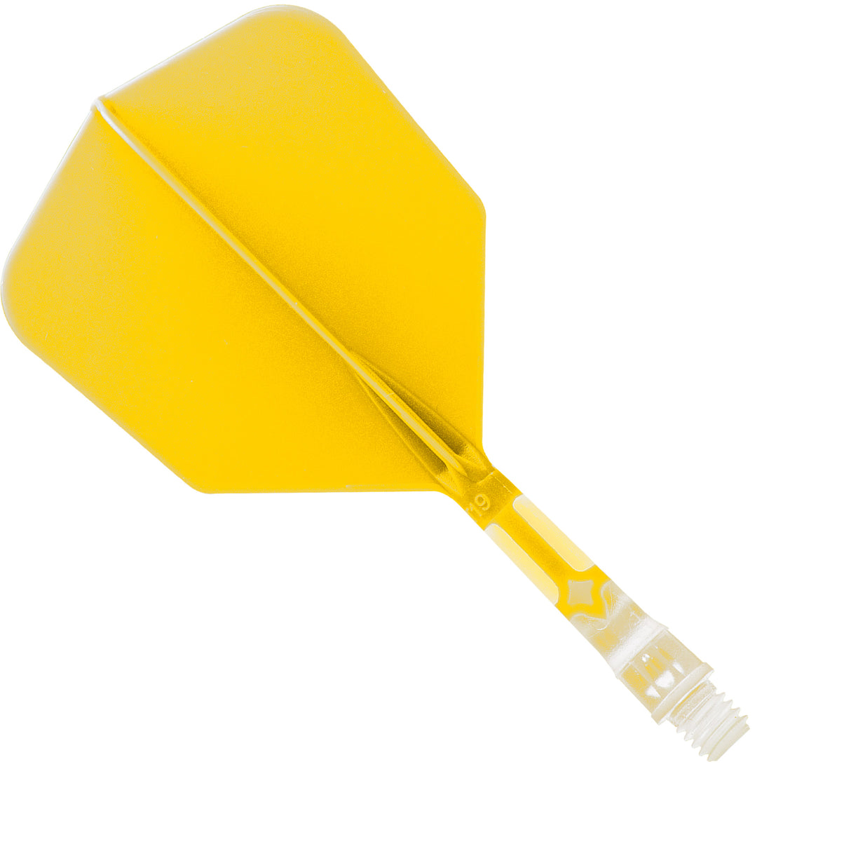 Cuesoul Rost T19 Integrated Dart Shaft and Flights - Big Wing - Clear with Yellow Flight