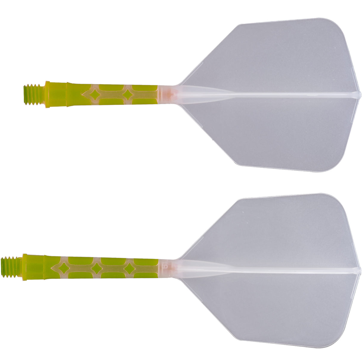 Cuesoul Rost T19 Integrated Dart Shaft and Flights - Big Wing - Lime Green with Clear Flight