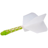 Cuesoul Rost T19 Integrated Dart Shaft and Flights - Big Wing - Lime Green with Clear Flight