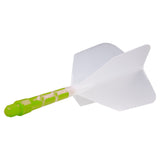 Cuesoul Rost T19 Integrated Dart Shaft and Flights - Big Wing - Lime Green with Clear Flight