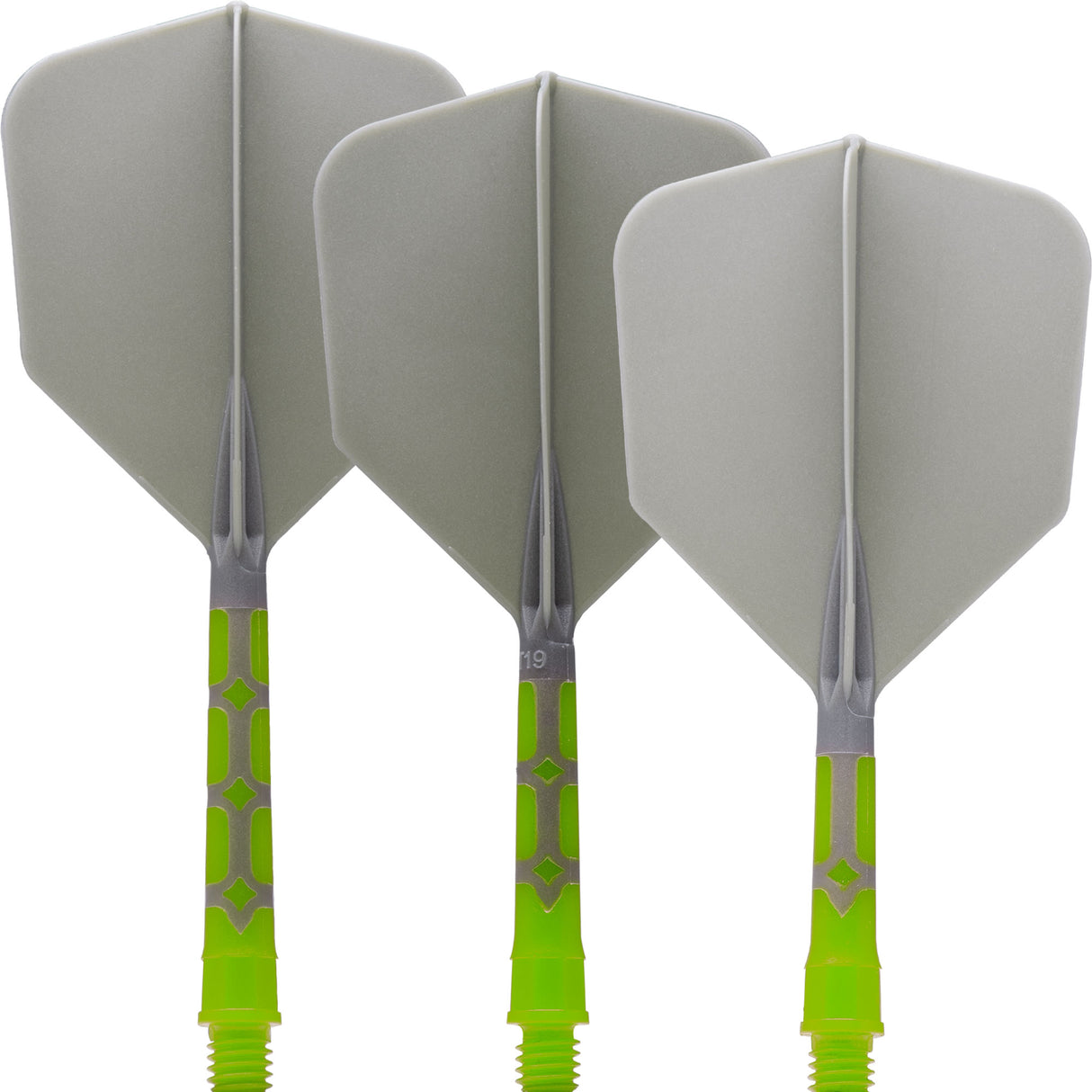 Cuesoul Rost T19 Integrated Dart Shaft and Flights - Big Wing - Lime Green with Grey Flight