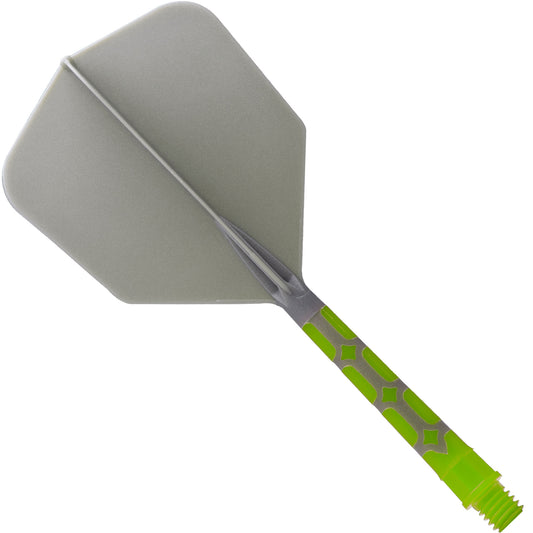 Cuesoul Rost T19 Integrated Dart Shaft and Flights - Big Wing - Lime Green with Grey Flight