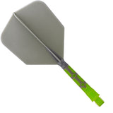 Cuesoul Rost T19 Integrated Dart Shaft and Flights - Big Wing - Lime Green with Grey Flight