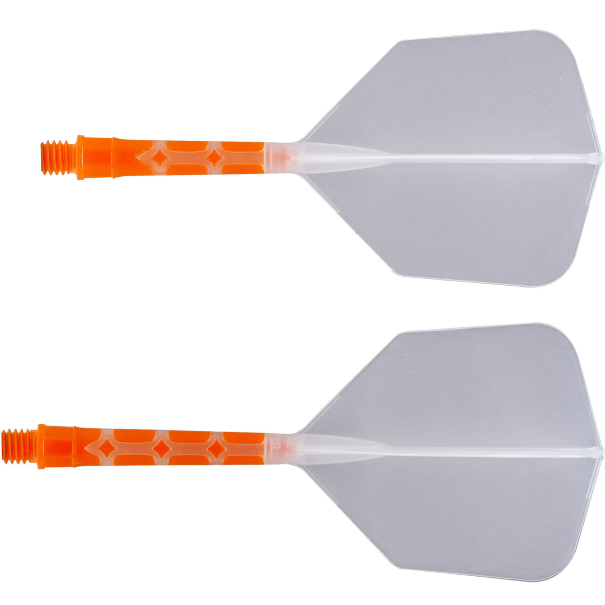 *Cuesoul Rost T19 Integrated Dart Shaft and Flights - Big Wing - Orange with Clear Flight