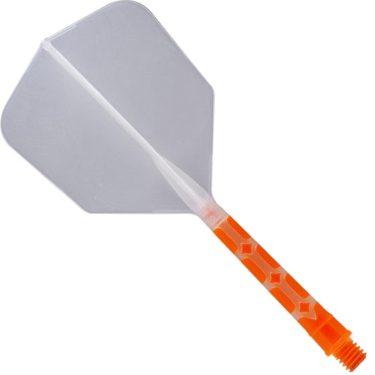 Cuesoul Rost T19 Integrated Dart Shaft and Flights - Big Wing - Orange with Clear Flight