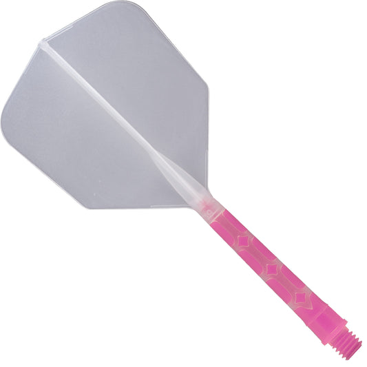 Cuesoul Rost T19 Integrated Dart Shaft and Flights - Big Wing - Pink with Clear Flight