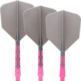 *Cuesoul Rost T19 Integrated Dart Shaft and Flights - Big Wing - Pink with Grey Flight