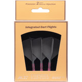 *Cuesoul Rost T19 Integrated Dart Shaft and Flights - Big Wing - Pink with Grey Flight