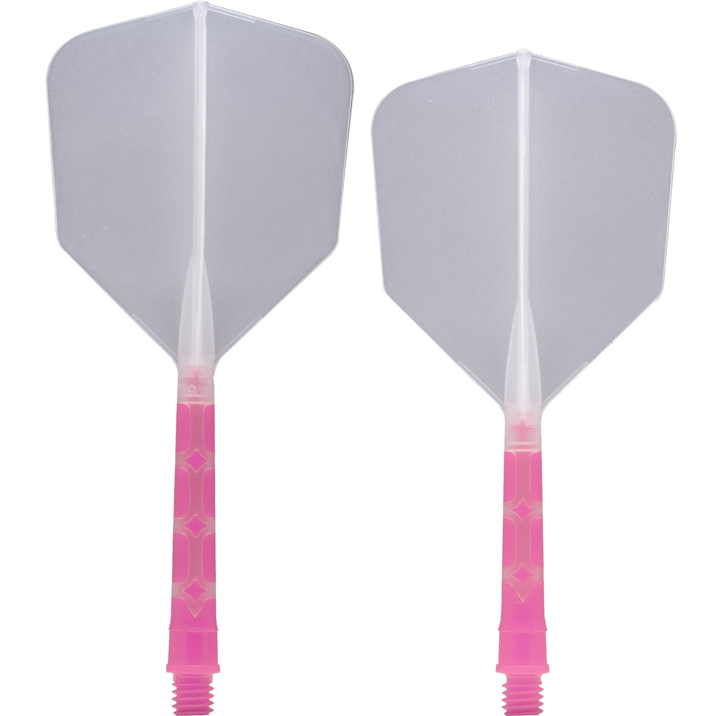 *Cuesoul Rost T19 Integrated Dart Shaft and Flights - Big Wing - Pink with Clear Flight