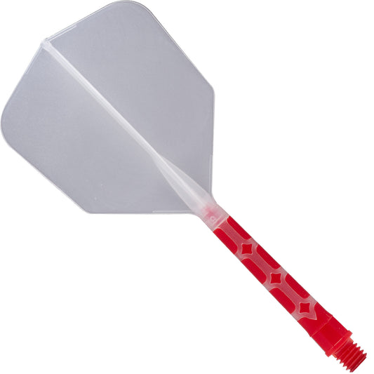 Cuesoul Rost T19 Integrated Dart Shaft and Flights - Big Wing - Red with Clear Flight
