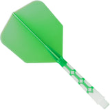 Cuesoul Rost T19 Integrated Dart Shaft and Flights - Big Wing - White with Green Flight